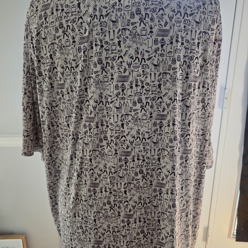 Patterned Button-Up Shirt with Logo - Picture 4 of 4